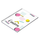 90sレトロメンフィス模様(名前をカスタムする付) ノートブック (左側)