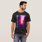 90'sレトロ日本のSynthwave Vaporwave Art Otaku Tシャツ (正面フル)