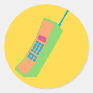 90sレトロ「ブリック」電話 ラウンドシール