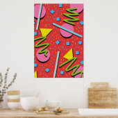 90s図形パターン ポスター (キッチン)