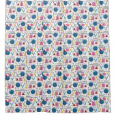 90s幾何学図形 シャワーカーテン (正面)