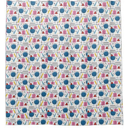 90s幾何学図形 シャワーカーテン