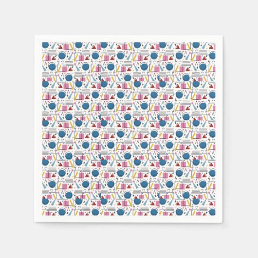90s幾何学図形 スタンダードカクテルナプキン (正面)