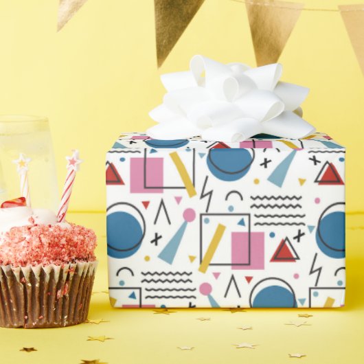 90s幾何学図形 ラッピングペーパー (誕生日パーティー)