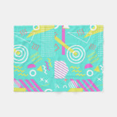 90s幾何学的なパターン フリースブランケット (正面(横))