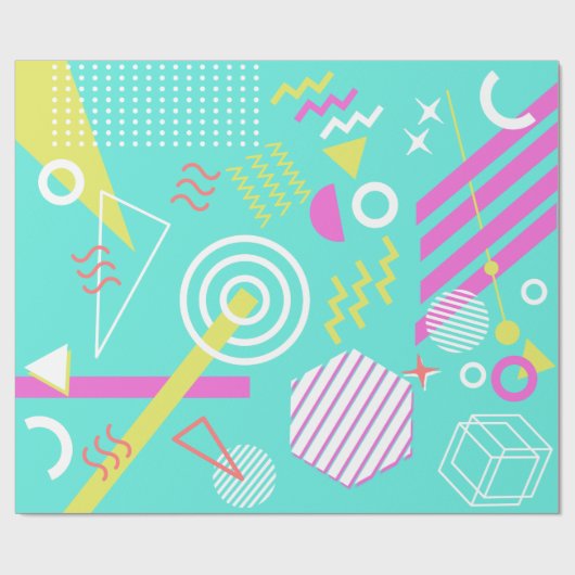 90s幾何学的なパターン ラッピングペーパー (フラット)
