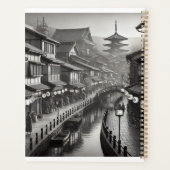 90s日本のスタイル白黒ステンレス鋼 プランナー手帳 (裏面)