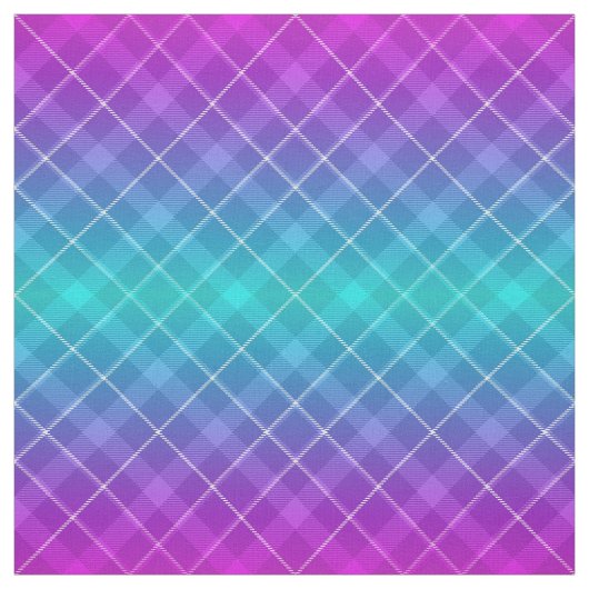 90s明るい格子模様ガーリーピンク紫グラデーション ファブリック (見本)