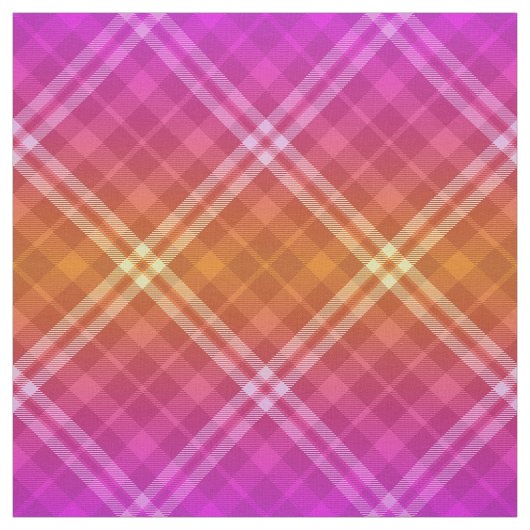 90s明るい格子模様ピンクガーリーイエローグラデーション ファブリック (見本)