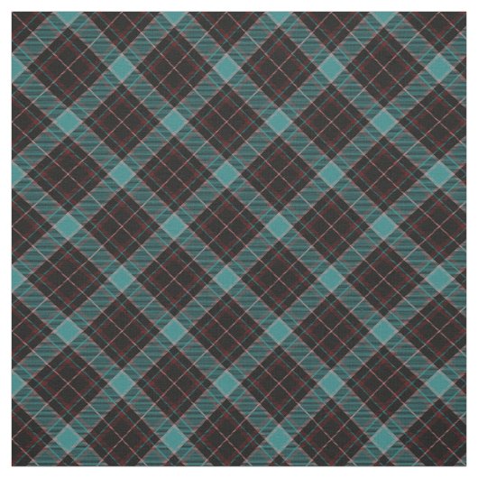 90s格子模様抽象芸術ブラックティール(緑がかった色)ダークグランジ ファブリック (見本)