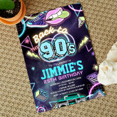 90s誕生日パーティー編集可能招待状 招待状