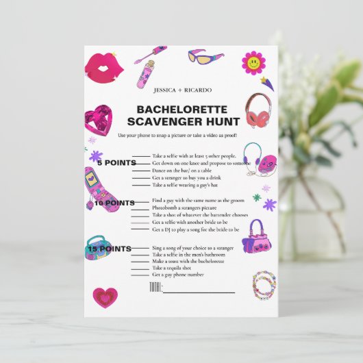 90's赤ちゃんの独身最後の夜の宝探し写真ゲーム 招待状 (スタンド正面)