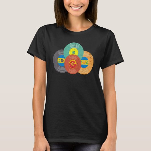 90s音楽1990sテーマパーティービニルレトロ90年代 tシャツ (正面)