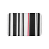 90s黒インスパイアストライプアクセント付モダンき バスマット (正面)
