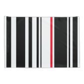 90s黒インスパイアストライプアクセント(赤モダン) 枕カバー (裏面-右)
