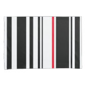 90s黒インスパイアストライプアクセント(赤モダン) 枕カバー (正面右)