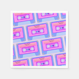90s 80sのVaporwave Eticハッピーバースデー スタンダードカクテルナプキン