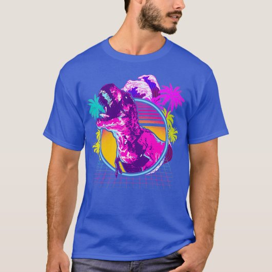 90s 80sレトロ恐竜の気流美学 tシャツ (正面)
