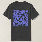 90s aesthetic pattern melting blue liquid swirl sm tシャツ (デザイン正面)