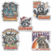 90s Bootleg Feral Raccoon Sticker Pack 1 シール (正面)