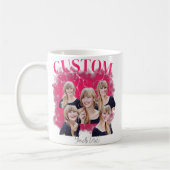 90's bootleg rap tee custom photo コーヒーマグカップ (左)