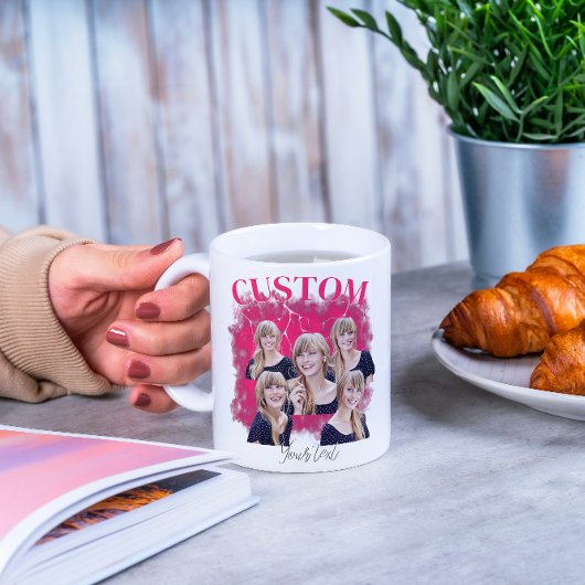 90's bootleg rap tee custom photo コーヒーマグカップ