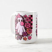 90s Bubblegum Aesthetic Retro Ghost Girl Halloween コーヒーマグカップ (正面左)