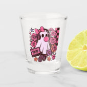 90s Bubblegum Aesthetic Retro Ghost Girl Halloween ショットグラス (正面)