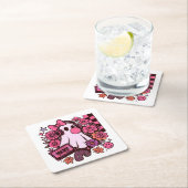 90s Bubblegum Aesthetic Retro Ghost Girl Halloween スクエアペーパーコースター (インサイチュ)