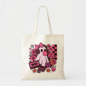 90s Bubblegum Aesthetic Retro Ghost Girl Halloween トートバッグ (正面)