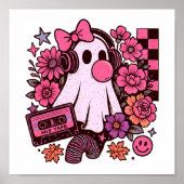 90s Bubblegum Aesthetic Retro Ghost Girl Halloween ポスター (正面)