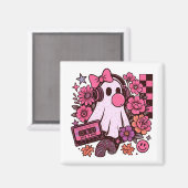 90s Bubblegum Aesthetic Retro Ghost Girl Halloween マグネット (正面/裏面)