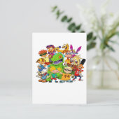 90's Cartoon Mash-Up T-Shirt  ポストカード (スタンド正面)