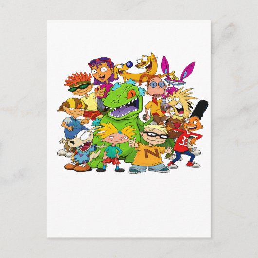 90's Cartoon Mash-Up T-Shirt  ポストカード (正面)