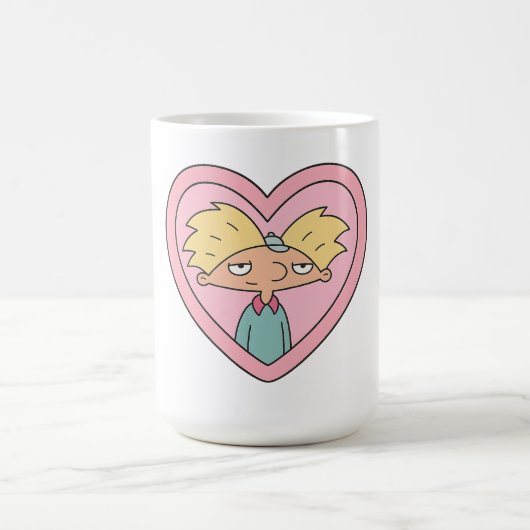 90s Crush Heart Locket — Cute Retro Boy Sticker モーフィングマグカップ (中央)