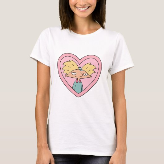 90s Crush Heart Locket — Cute Retro Boy Sticker Tシャツ (正面)