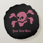 90s Goth Rockabilly Skull and Crossbones Punk Joll ラウンドクッション (裏面)