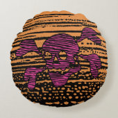 90s Goth Rockabilly Skull and Crossbones Punk Joll ラウンドクッション (正面)