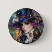 90s Gothic Steampunk Alice Button 缶バッジ (正面)