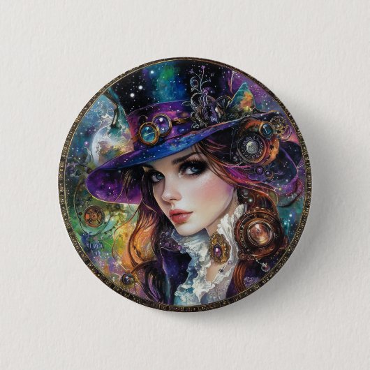 90s Gothic Steampunk Alice Button 缶バッジ (正面)