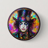 90s Gothic Steampunk Mad Hatter Button 缶バッジ (正面)
