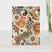 90s Happy Faces Sun Flowers Pattern カード (裏面)