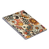 90s Happy Faces Sun Flowers Pattern ノートブック (右側)