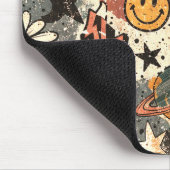 90s Happy Faces Sun Flowers Pattern マウスパッド (コーナー)