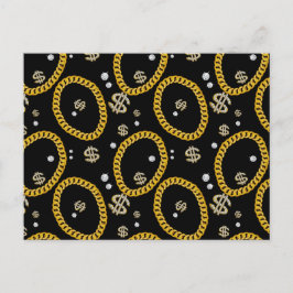  90's Hip Hop Rap Music Gold Cuban Link Chain シーズンポストカード