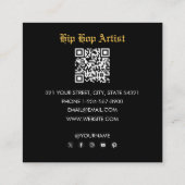 90's Hip Hop Rap Music Gold Cuban Link Chain スクエア名刺 (裏面)