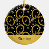  90's Hip Hop Rap Music Gold Cuban Link Chain セラミックオーナメント (裏面)