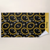  90's Hip Hop Rap Music Gold Cuban Link Chain ビーチタオル (正面)