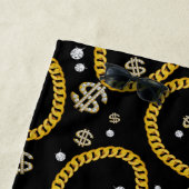  90's Hip Hop Rap Music Gold Cuban Link Chain ビーチタオル (インサイチュ)