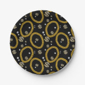  90's Hip Hop Rap Music Gold Cuban Link Chain ペーパープレート (正面)